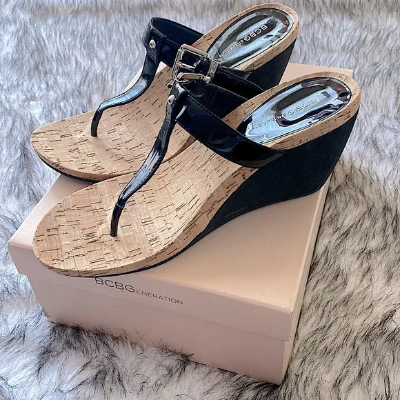 BCBGeneration Shoes Bcbgeneration Mirage Black Wedge Sandal